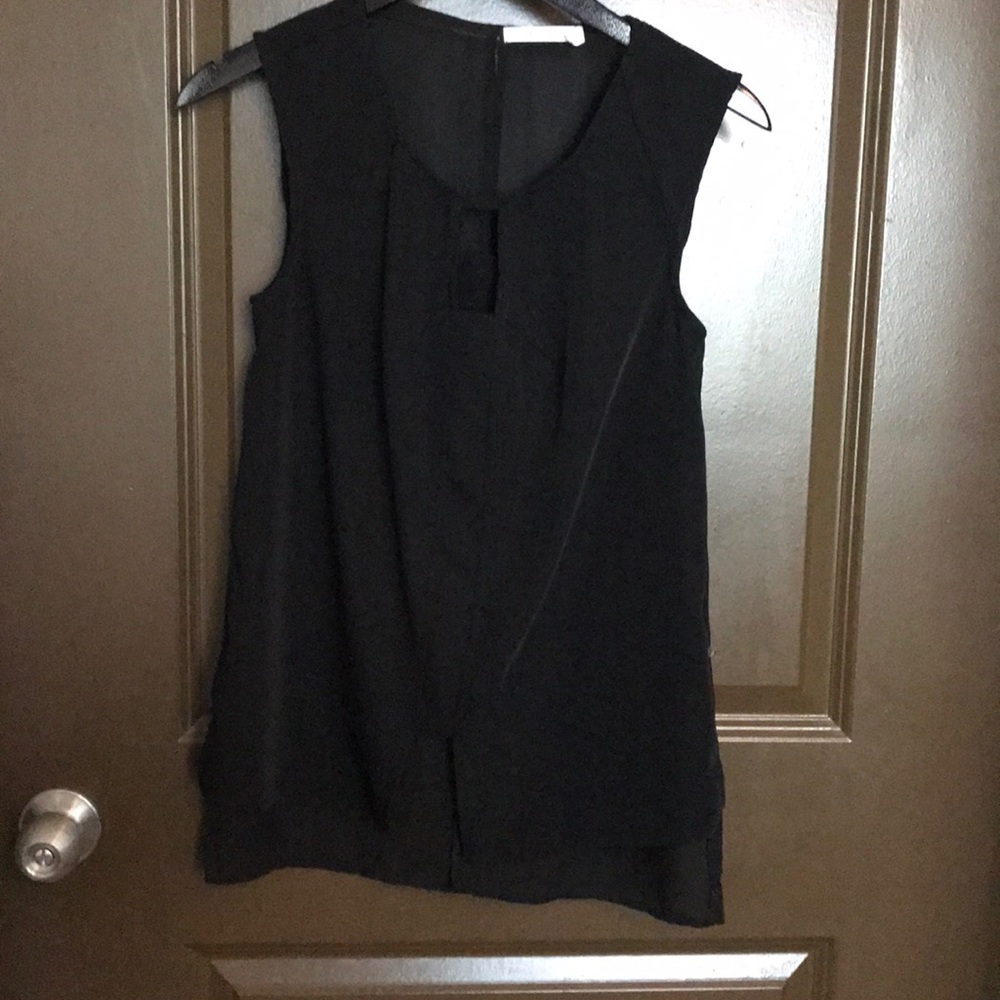 Pink Stitch black top